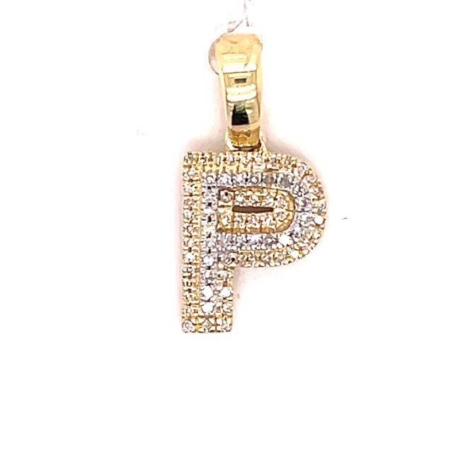10K 0.10-0.16CT D-ALPHABET LDS RDS SMALL BLOCK "BYTW" "INITIAL P"
