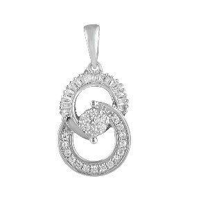 14K 0.25CT D-PENDANT LDS BAG/RDS