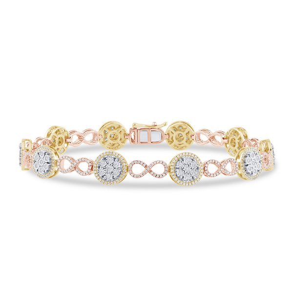 10K 1.17CT D-BRACELET LDS RDS FANUC MICRO PRONG SIZE 7.5 INCHES