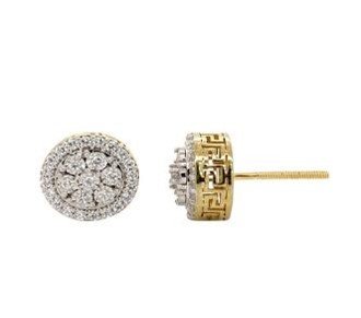 10K 0.48-0.54CT D-EARRING LDS RDS FANUC PRONG "TOP FLOOR"