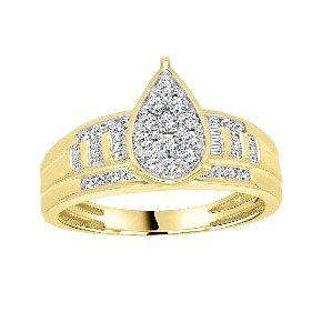 10K 0.50-0.52CT D-RING LDS BAG/RDS "CINDERELLA" MICRO PRONG