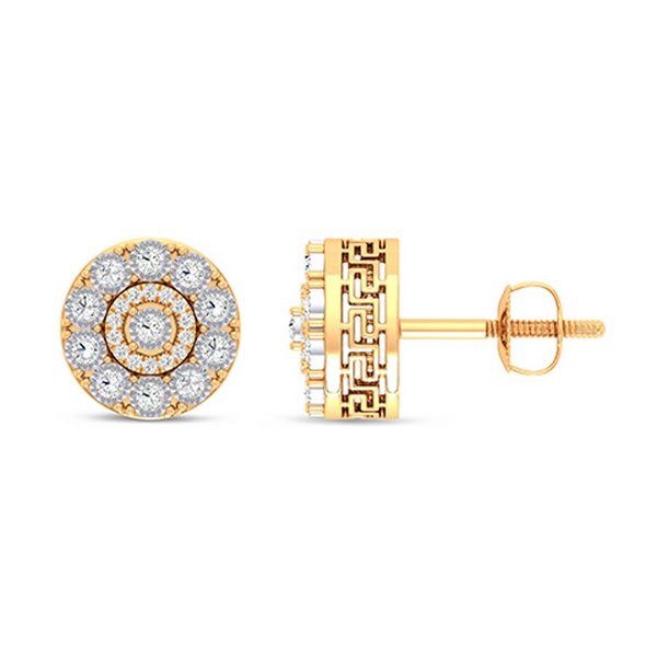 10K 0.18CT D-EARRING RDS FANUC PRONG "TOP FLOOR"