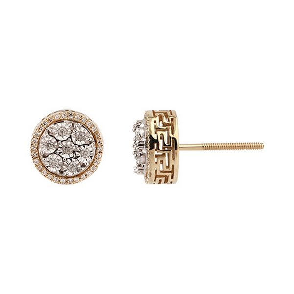 10K 0.13-0.14CT D-EARRING RDS FANUC MICRO PRONG "TOP FLOOR"