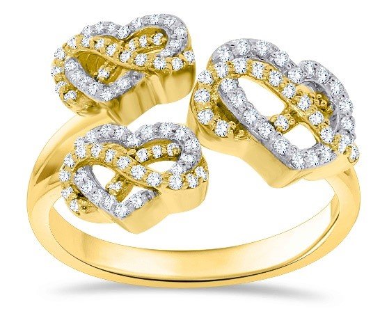 10K 0.36-0.37CT D-RING LADIES RDS "HEART"