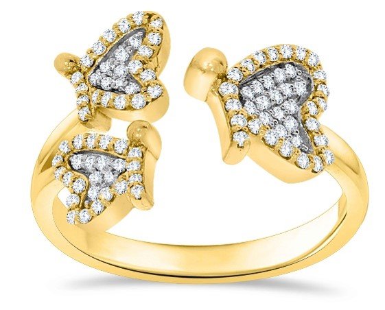 10K 0.33CT D-RING LADIES RDS "HEART"