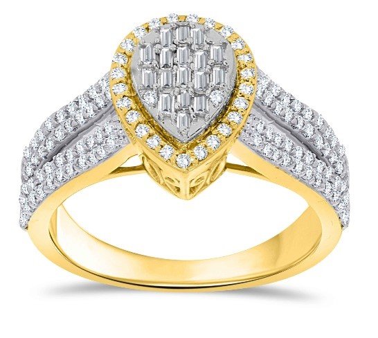 10K 0.57CT D-RING LADIES ST BAG/RDS