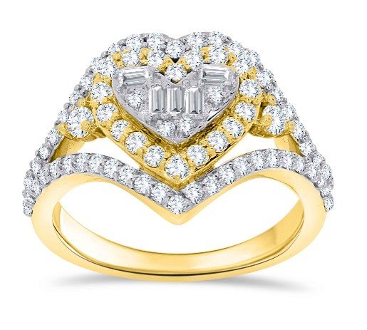 10K 1.01CT D-RING LADIES ST BAG/RDS "HEART"