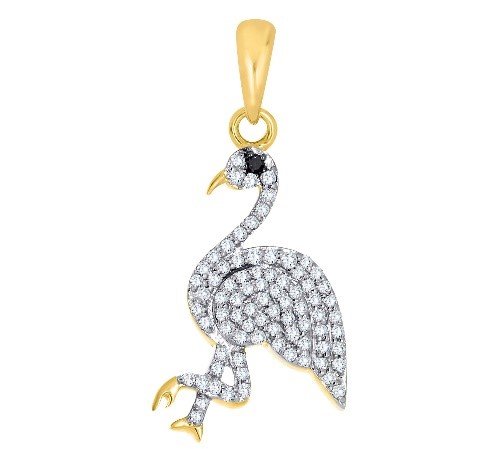 10K 0.22CT D-PENDANT LADIES RDS "FLAMINGO"