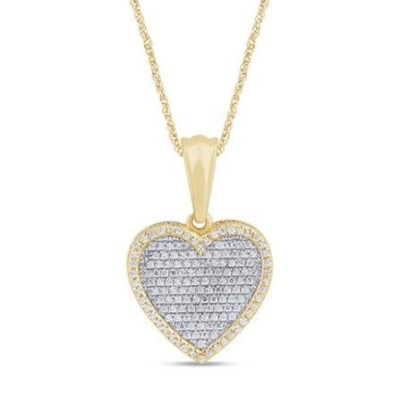 10K 0.31CT D-PENDANT RDS "HEART" MICRO PRONG