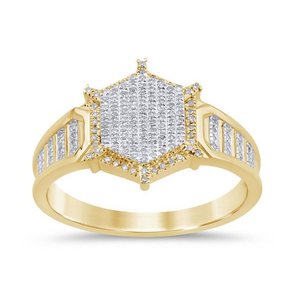 10K 0.24CT D-RING MEN RDS MICRO PRONG