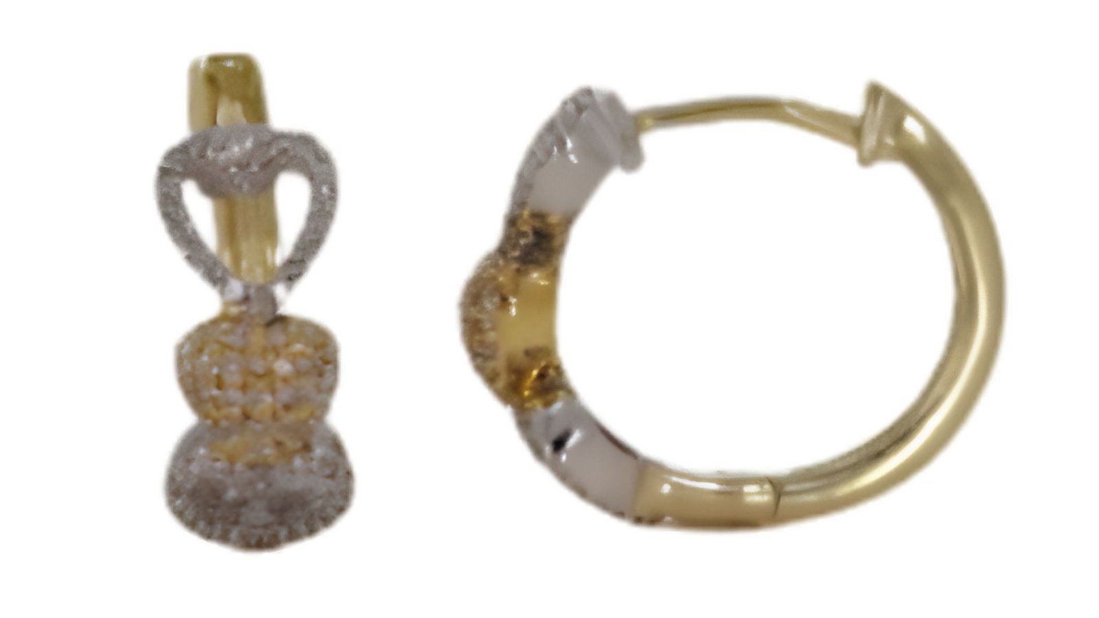 10K 0.38CT D-HOOPS RDS"HEARTS"