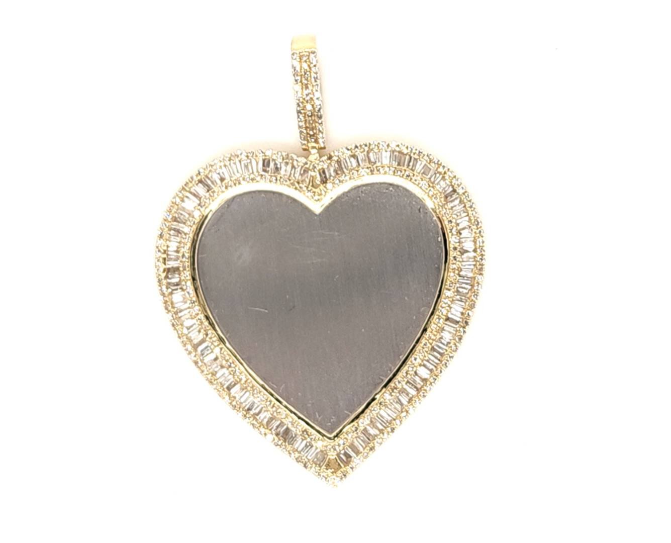 10K 0.92CT D-PENDANT TPR/RDS "HEART" WITH WHITE PLATE