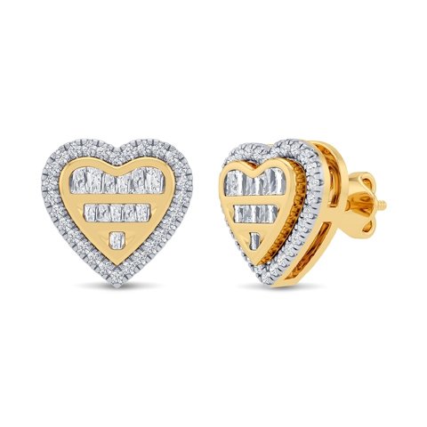 10K 0.28-0.29CT D-EARRING TPR/RDS MP "HEART"