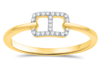 10K 0.10CT D-RING LDS RDS "LINK STYLE"