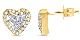 10K 0.24CT D-EARRING SBAG/RDS "HEART" FANUC