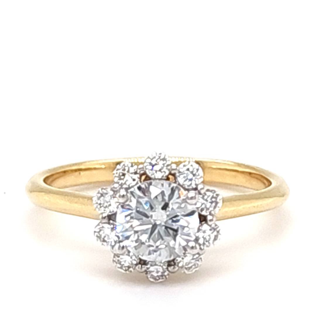 LG - 14K 0.97CT D-RING LDS RDS "CERTIFIED" PRONG SETTING CNTR 0.72CT