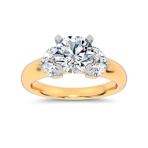 LG - 14K 2.47CT D-RING LDS MARQ/RDS "GSI CERTIFIED" CNTR 2.02CT