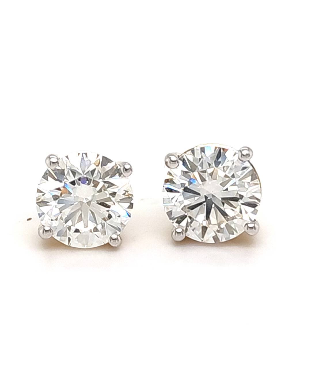 LG - 14K 5.06CT D-EARRING LDS RDS CERTIFIED SOLITAIRE