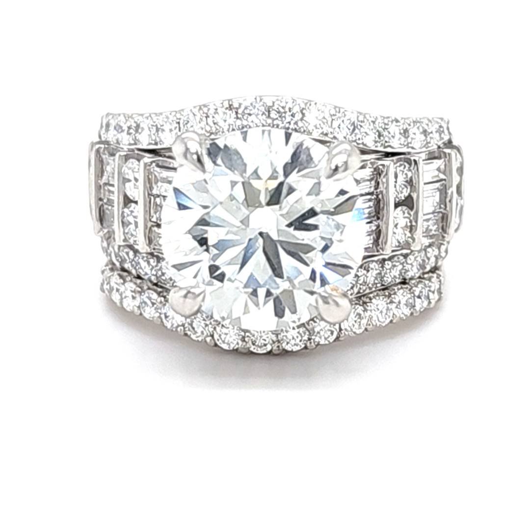 LG - 14K 4.60CT D-BRIDAL SET SBAG/RDS CERTIFIED CNTR 3.05CT