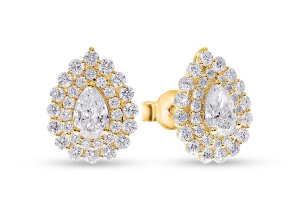 LG - 14K 2.03CT D-EARRIING LDS PER/RDS CERTIFIED PER 1.01CT (2 STONE)