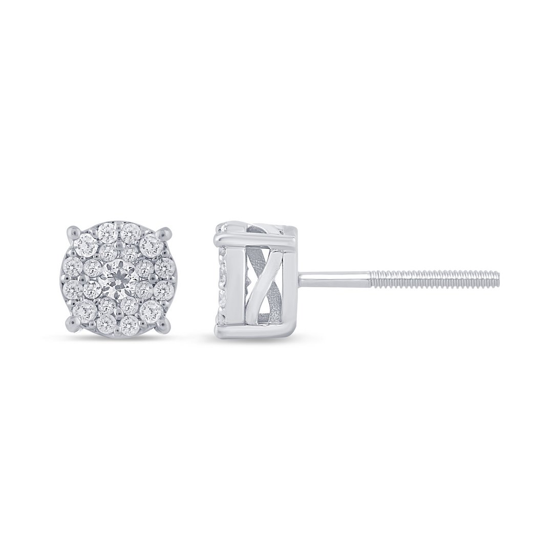 LG - 14K 0.24-0.26CT D-EARRING LDS RDS "ULTIMATE SUPER FLOWER"
