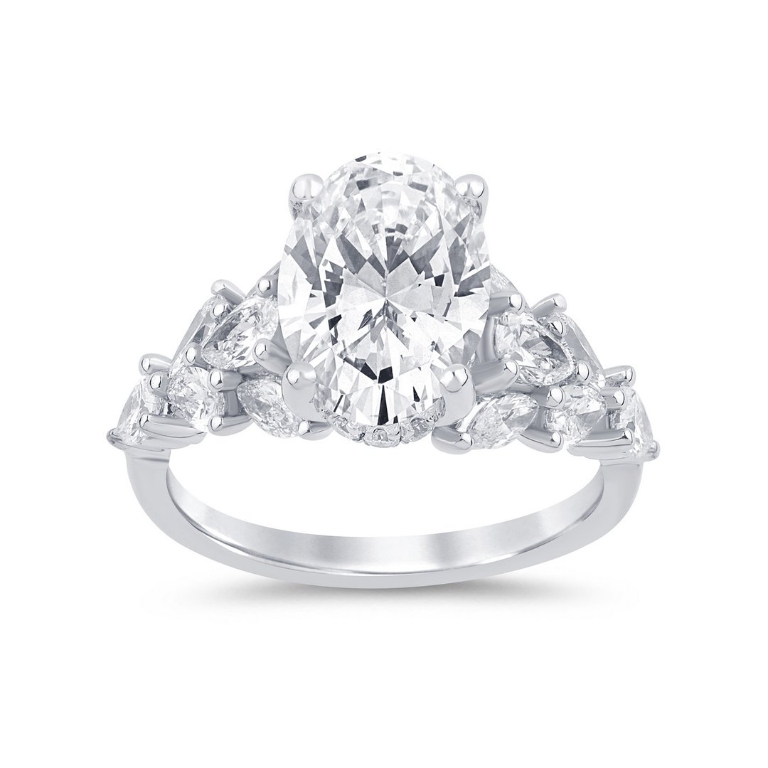 LG - 14K 4.36CT D-RING LDS OVL/MARQ/PER/RDS CERTIFIED