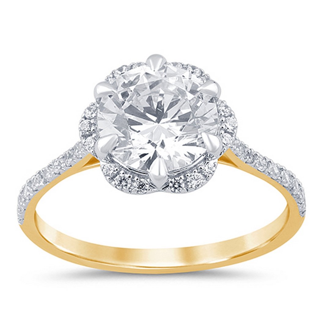 LG - 14K 2.33CT D-RING LDS RDS CNTR 2.07CT CERTIFIED