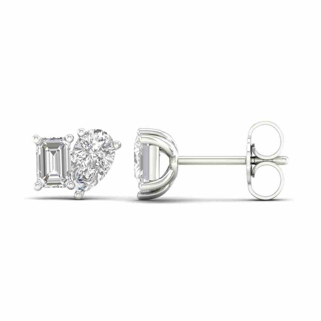 LG - 14K 1.00CT D-EARRING LDS EME/PER "CERTIFIED"