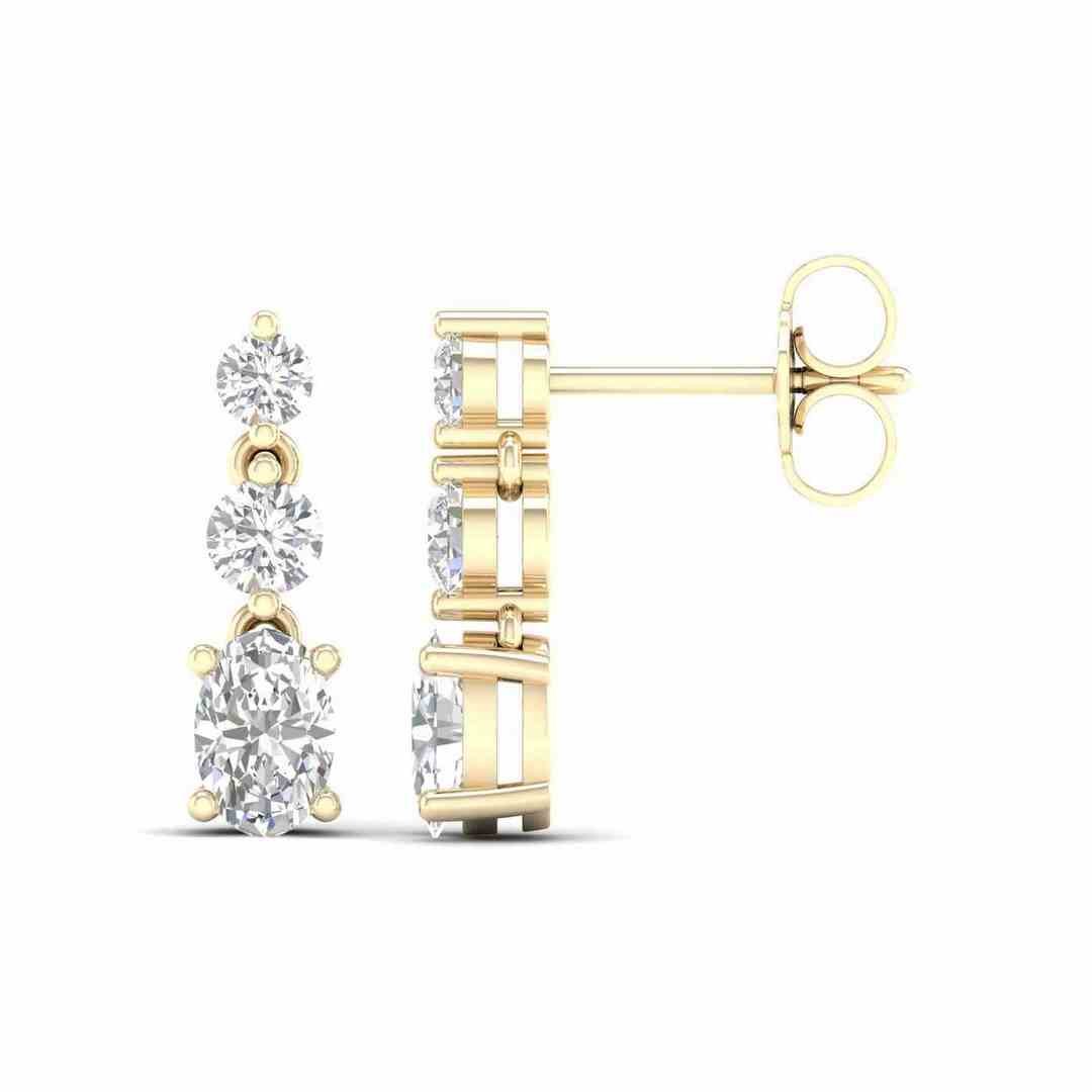 LG - 14K 1.00CT D-EARRING LDS OVL/RDS "CERTIFIED"