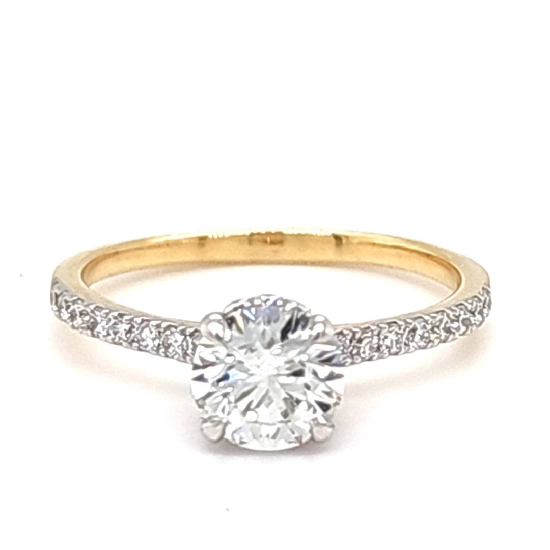 LG - 14K 1.42CT D-RING LDS RDS "CERTIFIED" PRONG CNTR 1.00CT