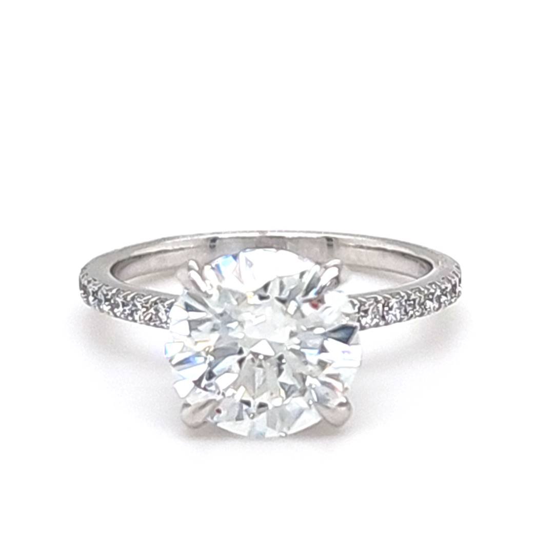 LG - 14K 3.63CT D-RING LDS RDS "CERTIFIED" CNTR 3.00CT
