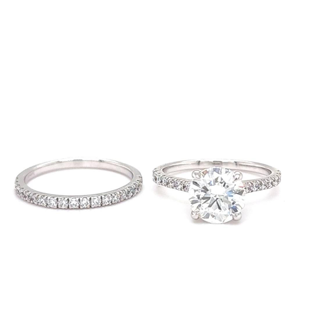 LG - 14K 2.90CT D-BRIDAL SET LDS RDS "CERTIFIED" CNTR 2.04CT