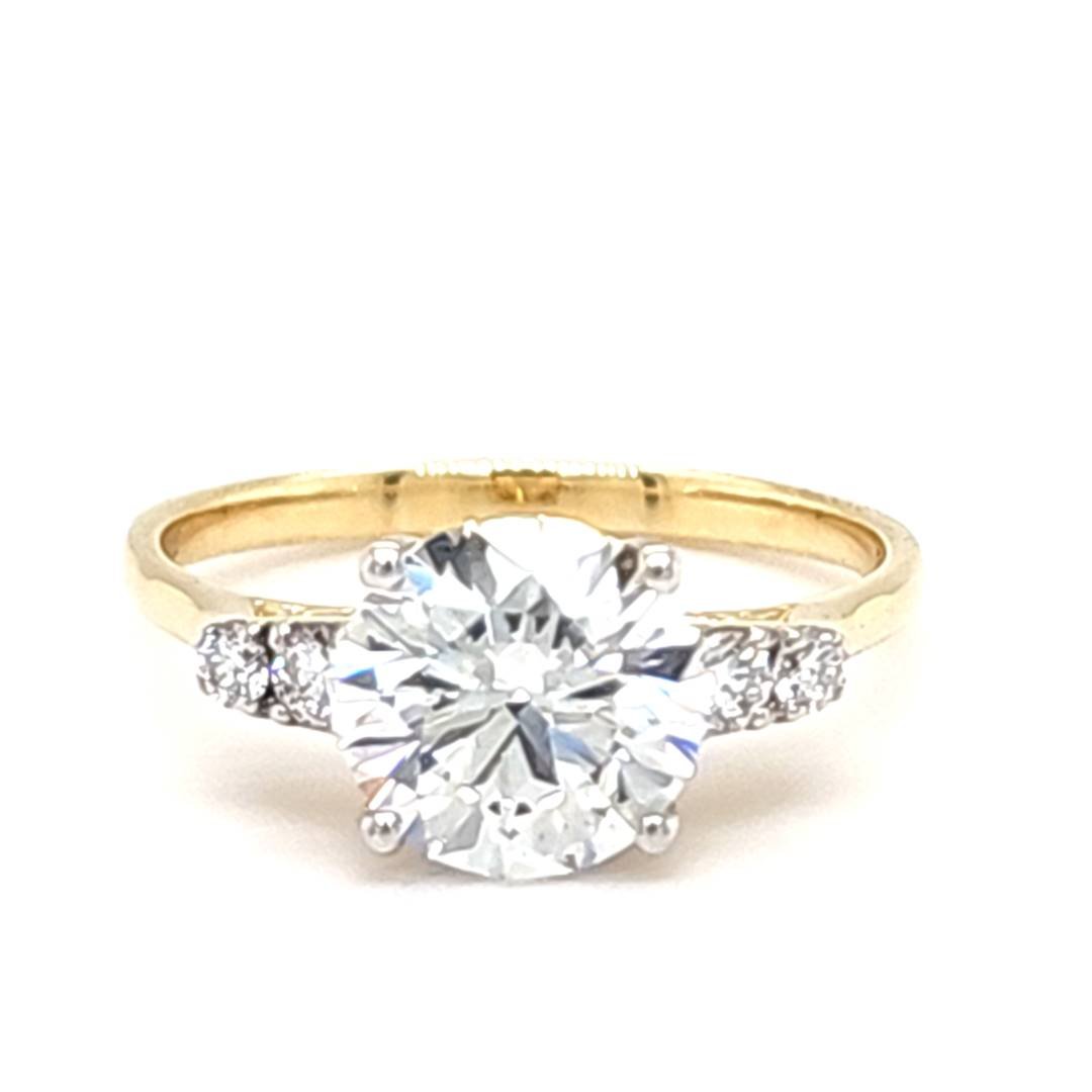 LG - 14K 2.27CT D-RING LDS RDS "CERTIFIED" CNTR 2.02CT