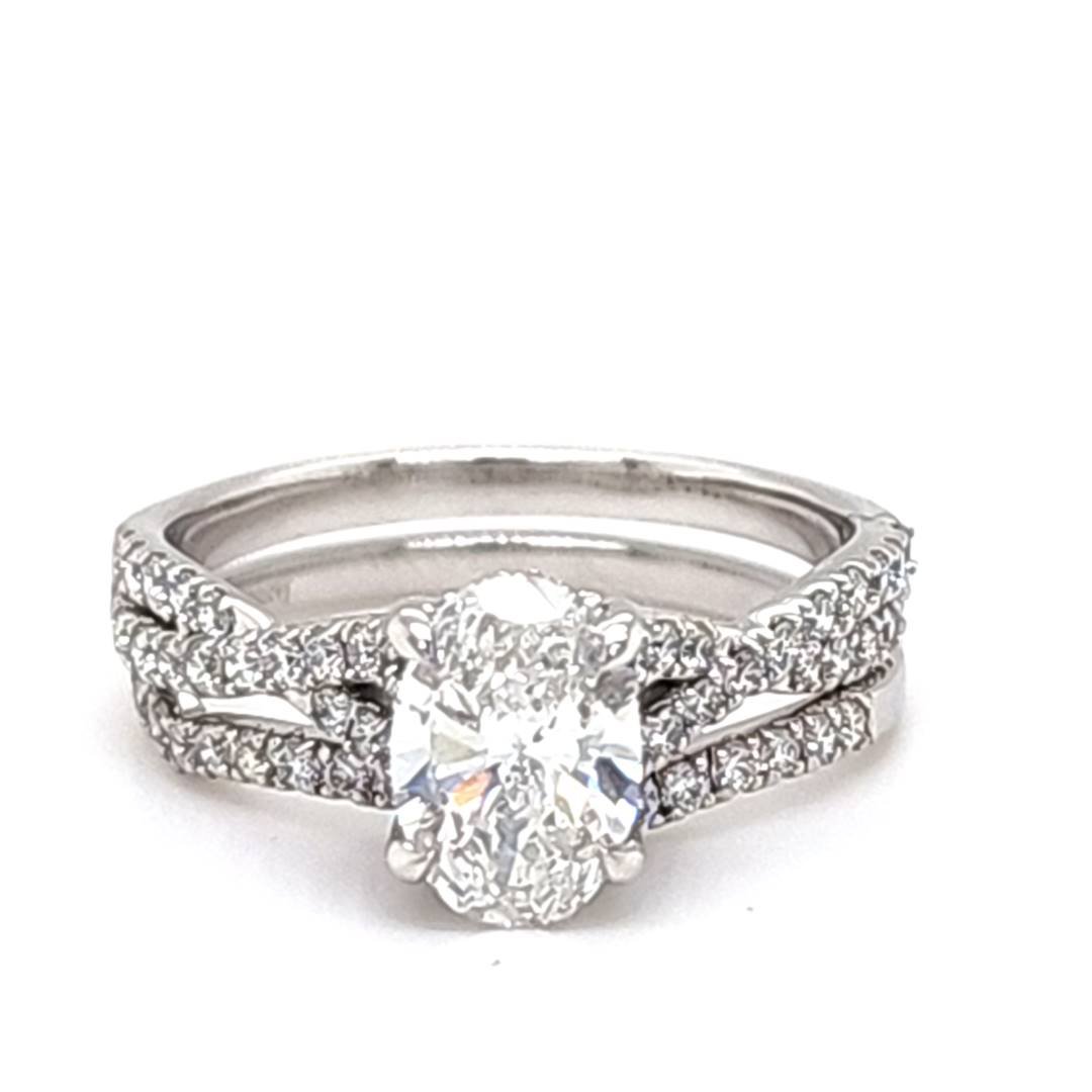 LG - 14K 1.79CT D-BRIDAL SET LDS OVL/RDS "CERTIFIED" OVL 1.08CT