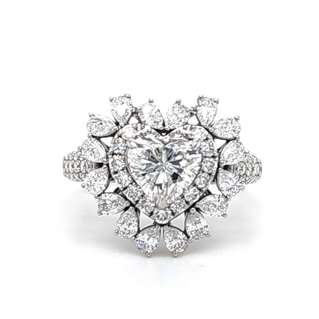 LG - 14K 2.51CT D-RING LDS HRT/PER/RDS "CERTIFIED" HRT 1.05