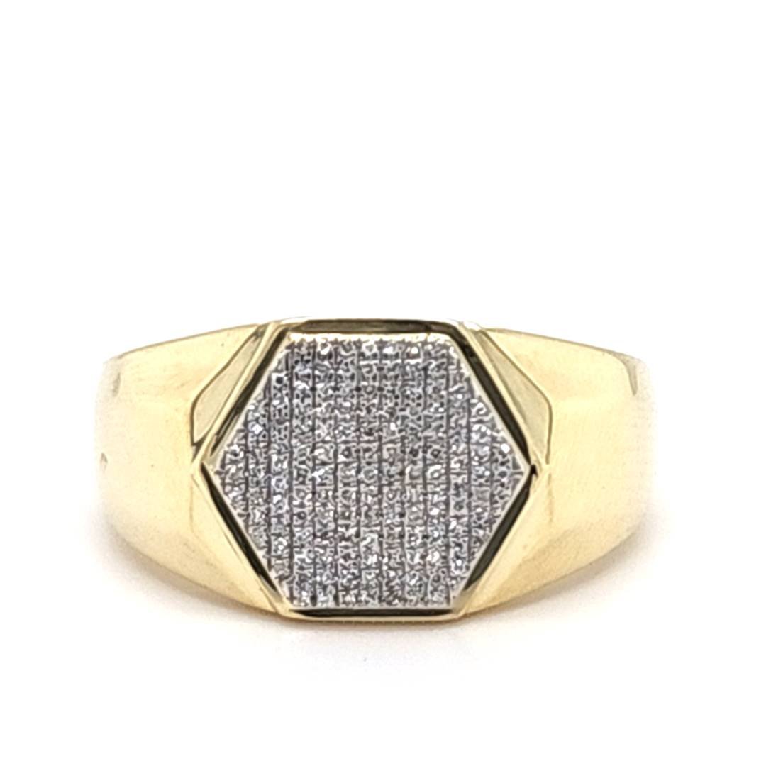 10K 0.15CT D-RING MEN RDS MICRO PRONG