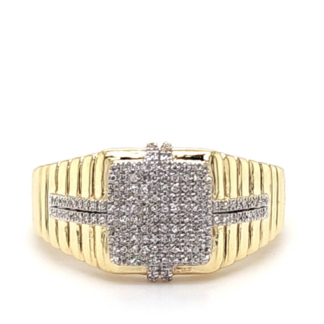 10K 0.15CT D-RING MEN RDS MICRO PRONG