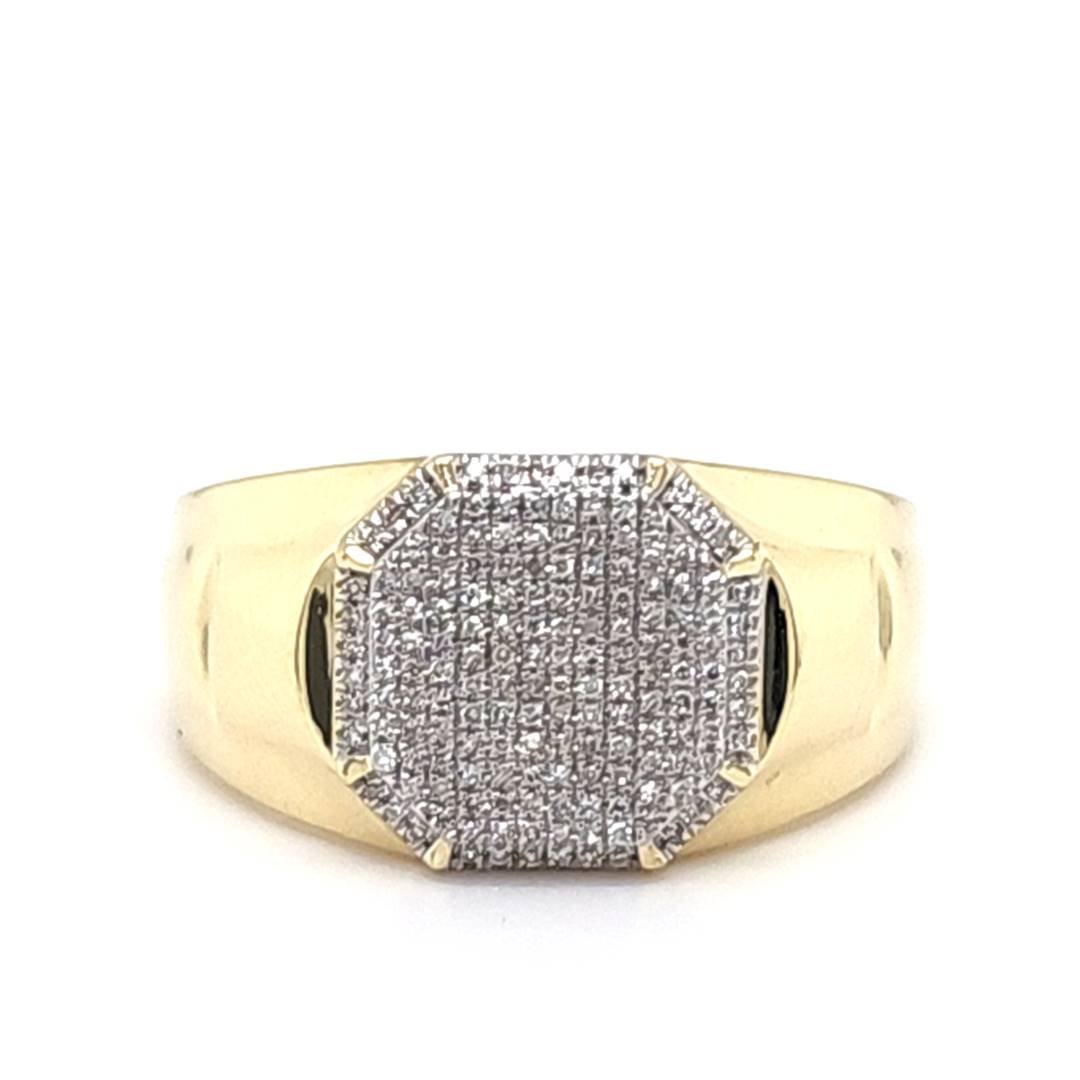 10K 0.19CT D-RING MEN RDS MICRO PRONG