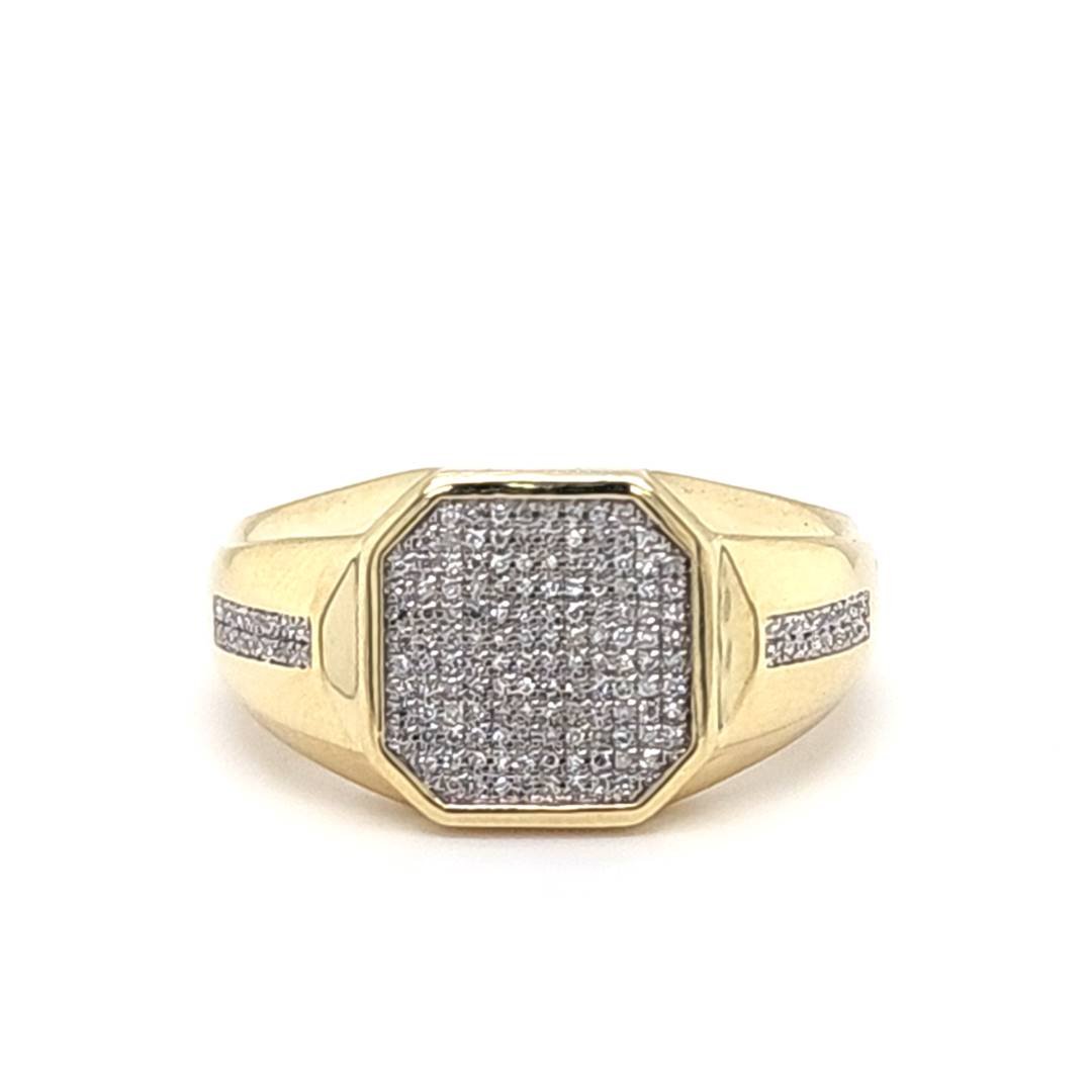 10K 0.19CT D-RING MEN RDS MICRO PRONG