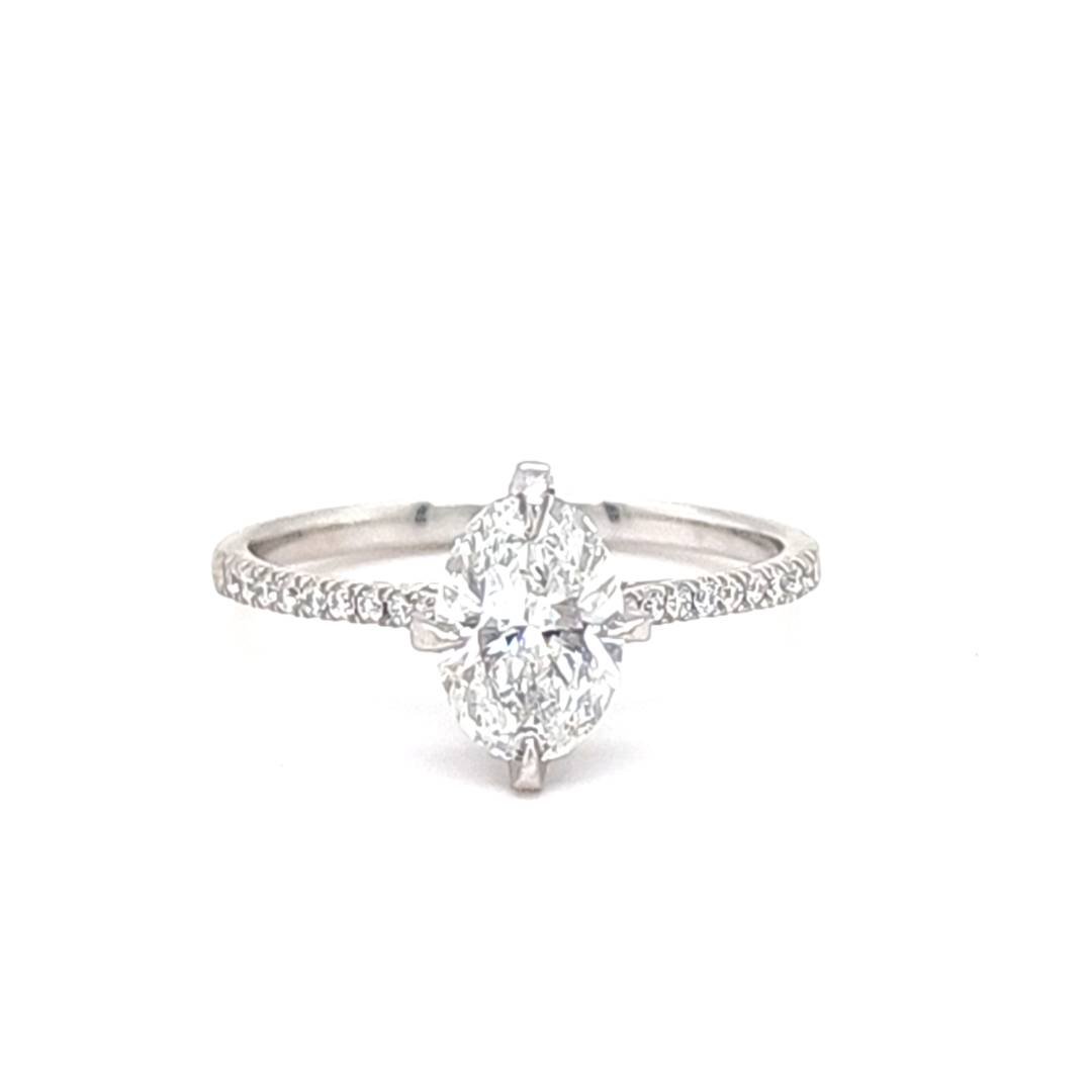 LG - 14K 3.59CT D-RING LDS OVL/RDS "CERTIFIED" PRONG OVL 3.05CT