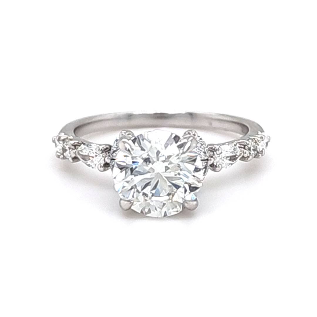 LG - 14K 2.66CT D-RING LDS PER/RDS "CERTIFIED" PRONG CNTR 2.01CT