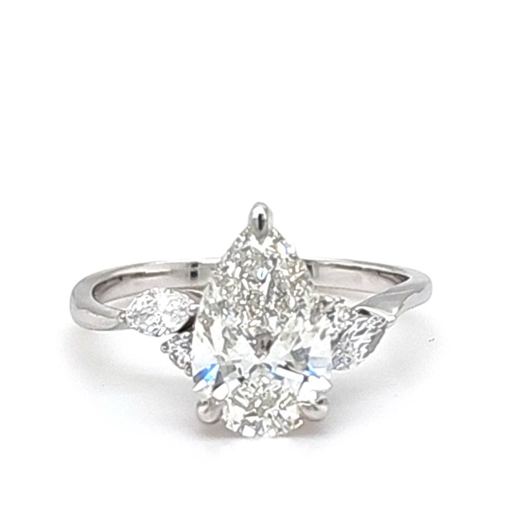LG - 14K 2.40CT D-RING LDS MARQ/PER/RDS "CERTIFIED" PRONG PEAR 2.04CT