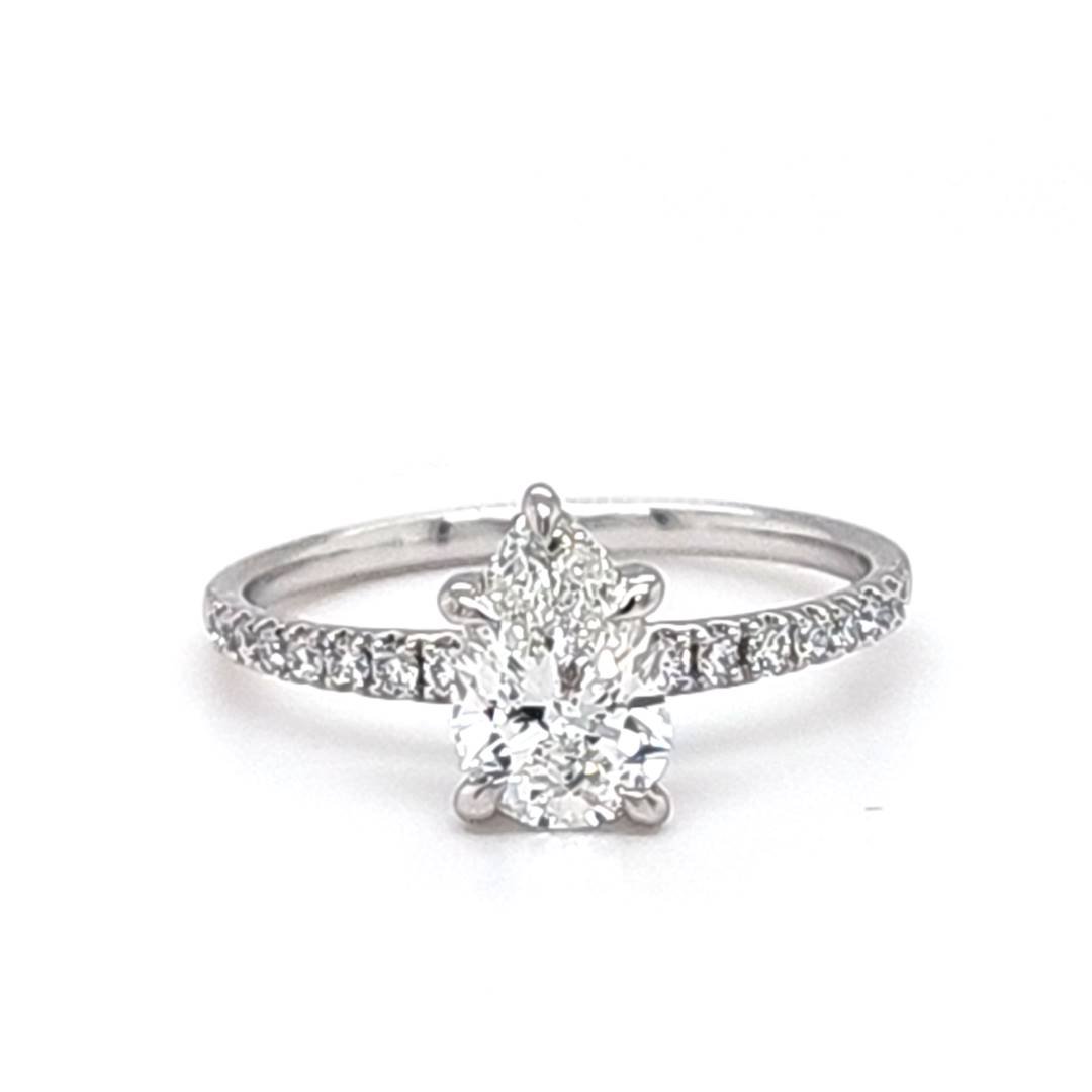 LG - 14K 2.24CT D-RING LDS PER/RDS "CERTIFIED" PEAR 2.03CT