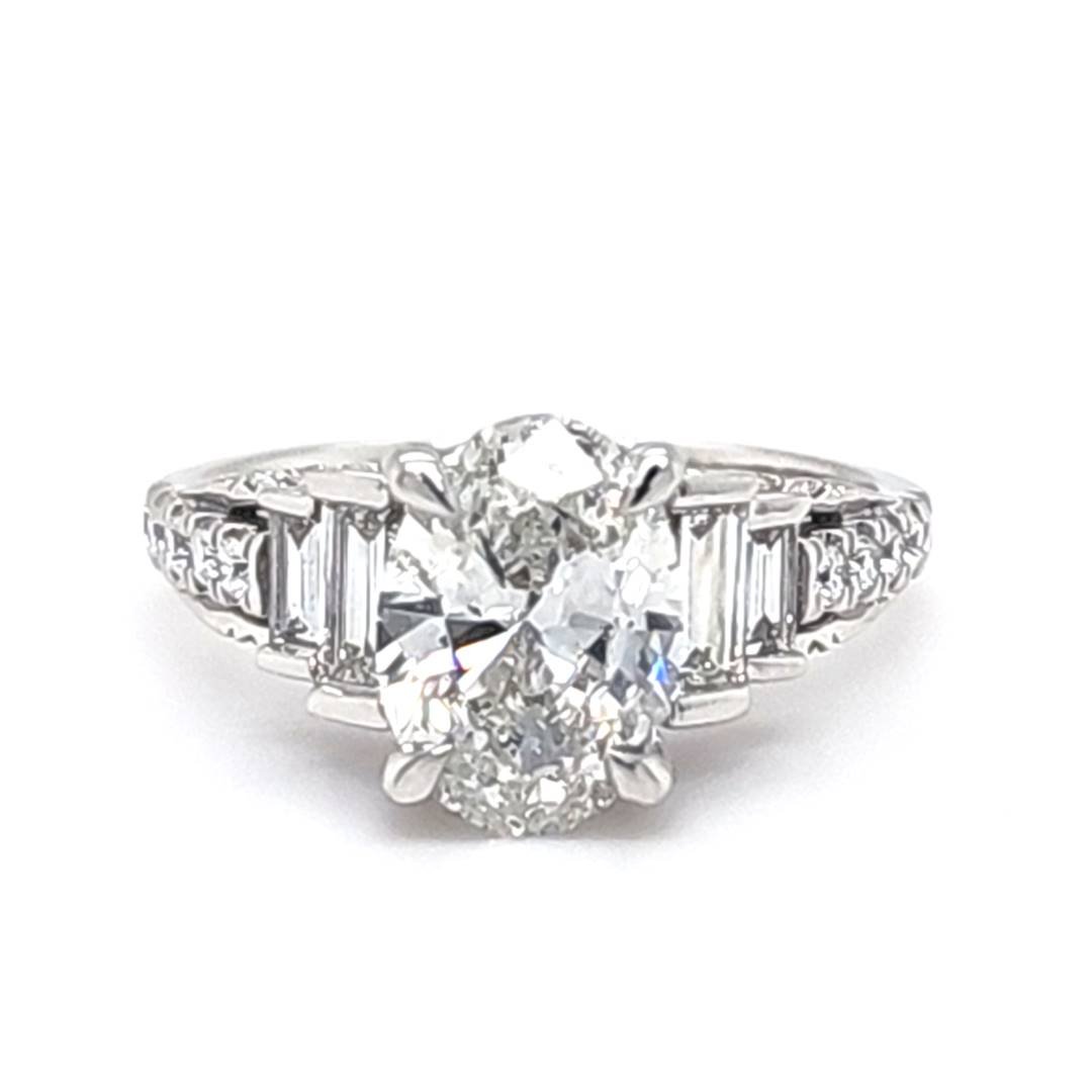 LG - 14K 2.92CT D-RING LDS SBAG/OVL/RDS "CERTIFIED" OVL 2.00CT