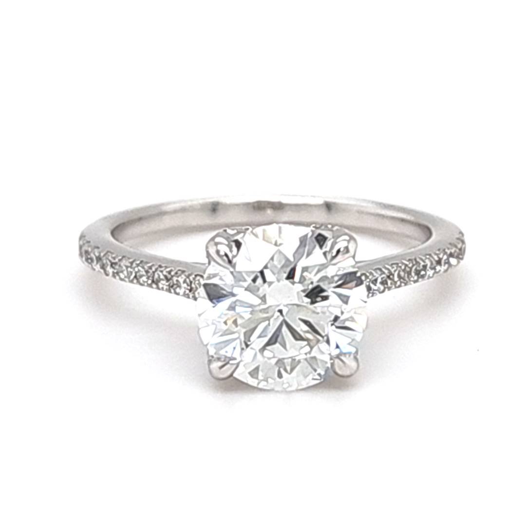 LG - 14K 2.45CT D-RING LDS RDS "CERTIFIED" CNTR 2.06CT PRONG