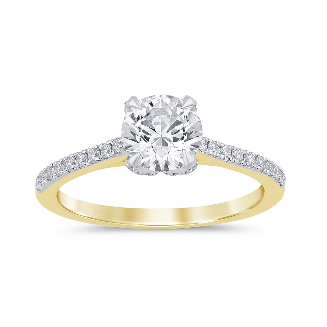 LG - 14K 1.32CT D-RING LDS RDS "CERTIFIED" PRONG CNTR 1.01CT