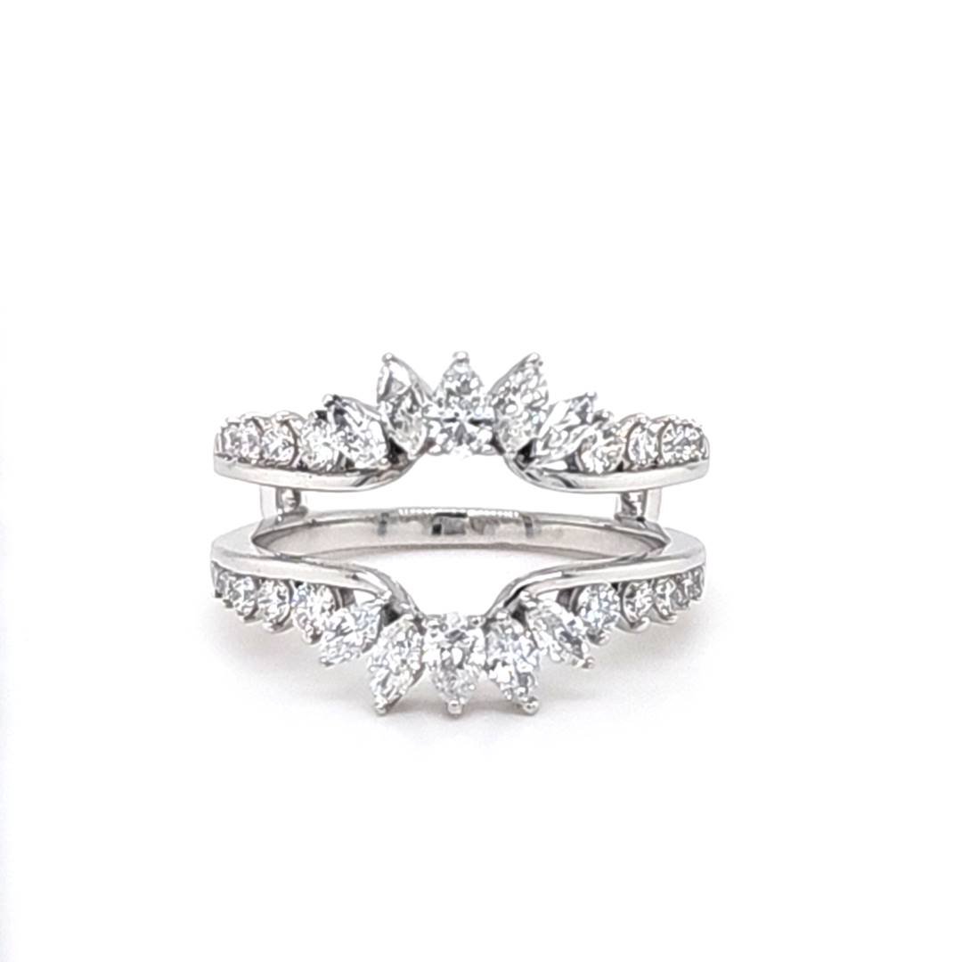LG - 14K 1.08CT D-RING GUARD LDS MARQ/PER/RDS "CERTIFIED"