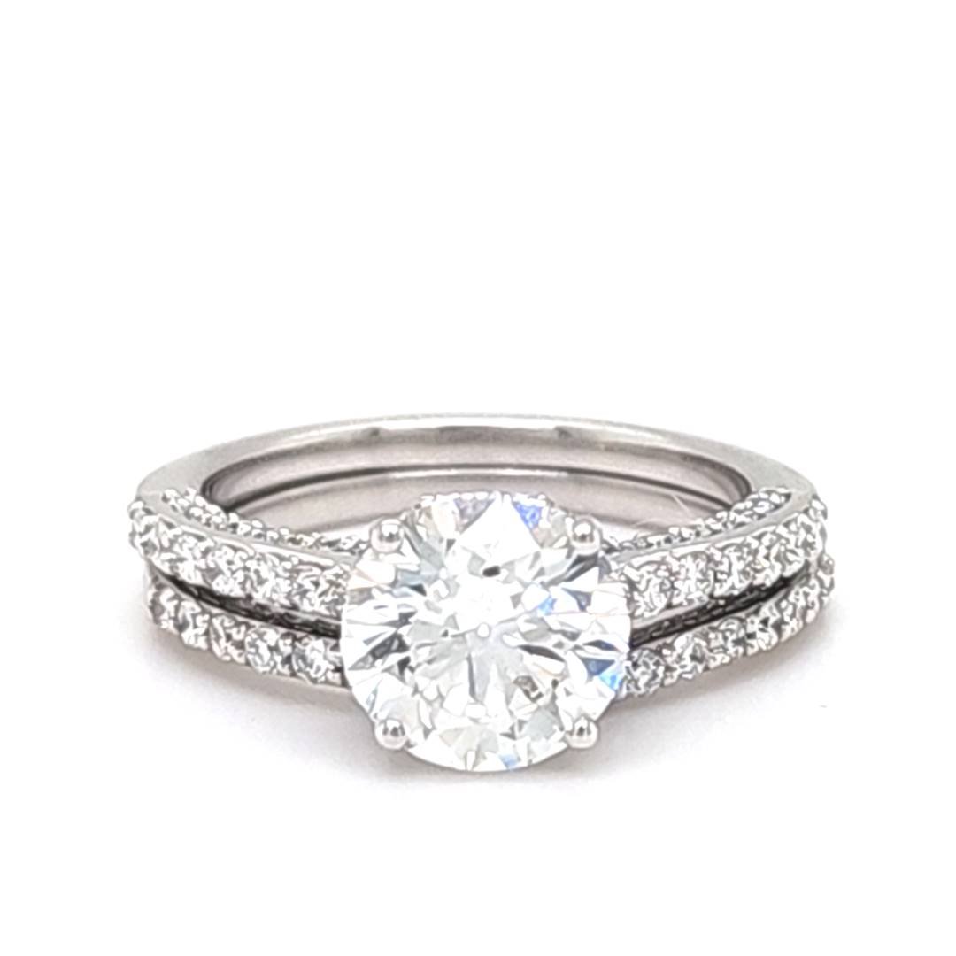 LG - 14K 2.88CT D-BRIDAL SET LDS RDS "CERTIFIED" CNTR 2.06CT
