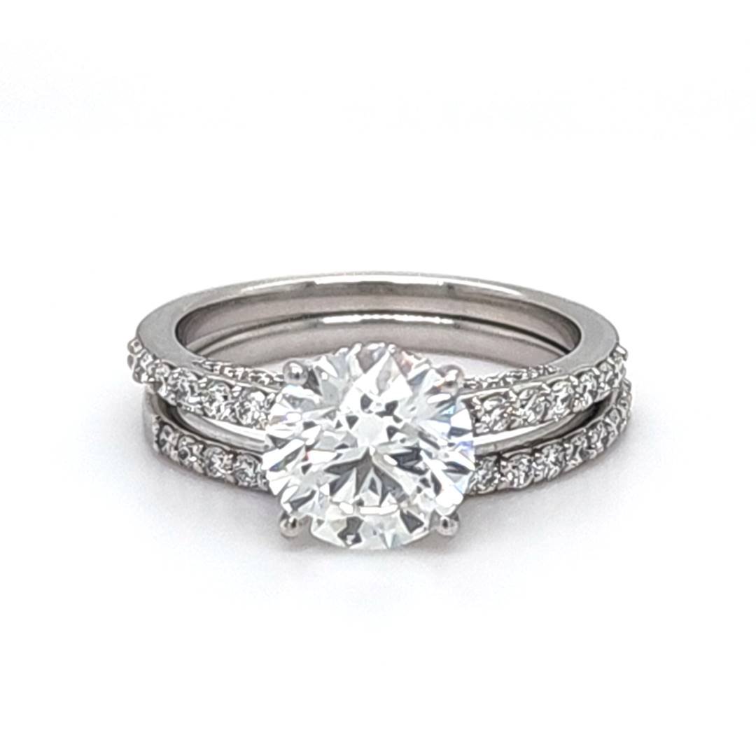 LG - 14K 2.83CT D-BRIDAL SET LDS RDS "CERTIFIED" CNTR 2.07CT