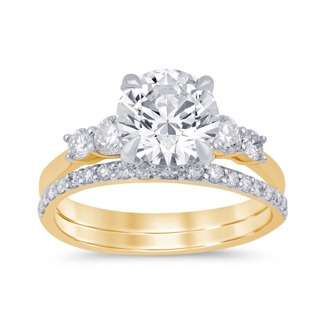 LG - 14K 2.77CT D-BRIDAL SET LDS RDS "CERTIFIED" CTR 2.02CT